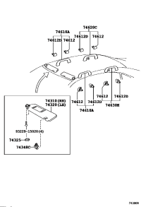 7432033D30A2-SUNVISOR ASSY,LH