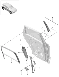 95B839461-WINDOW WINDER LH FRT/A6