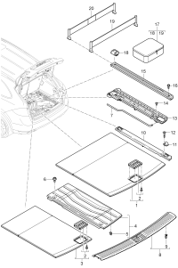 958551115014H0-Handle plate, for spare wheel (assy) luxor beige