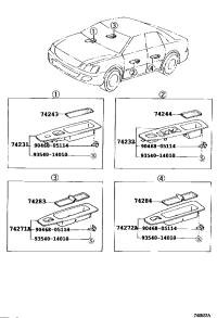 7423133240-PANEL, FRONT ARMREST BASE, UPPER RH