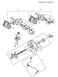 92098040-Pedal, brake & clutch (w/rest) (33 parts, including 18,27, 28,29, 30,32)