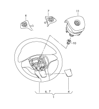 7P6419091AL-Steering wheel-multi (wooden/leather)