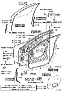 6810133152-GLASS SUB-ASSY, FRONT DOOR, RH