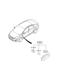 923030U010-Lamp assy-side repeater lh