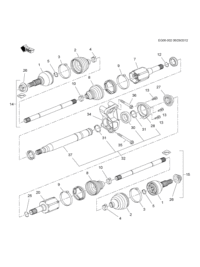 13296184-Kit, front wheel drive outer cv joint (14,15 parts)
