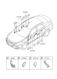 91670B3030-WIRING ASSY-RR DR LH