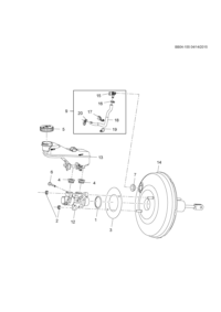 90927093-Kit, p/ B booster (vacuum) (incl. 1-3,7, 14)