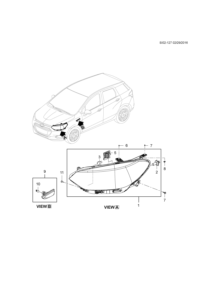 90926853-Head lamp, (incl. 2,3, 5)