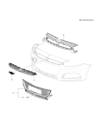 90925185-Repair kit, fr. grille