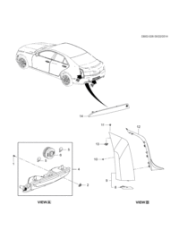 90870709-Lamp set, rr fascia lwr (incl 5-6) (2.697)