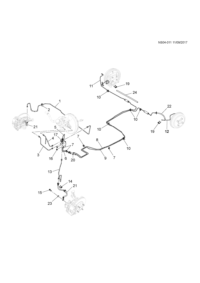9074112-Tube, fr. brake (incl. 2)