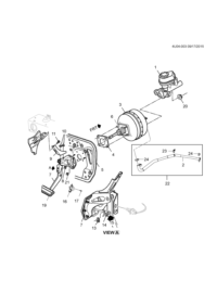 9057589-Hose, power brake booster vacuum (3 catches 1st design 09038945) (incl. 23,24, 2)