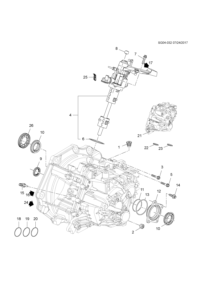 55598091-Housing (w/shift control shaft) (incl. 6)