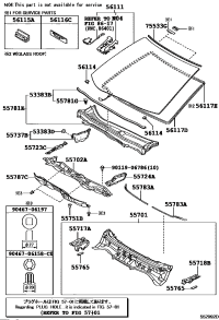 5338333110-SEAL, HOOD TO COWL TOP
