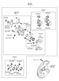 582102D330-Brake assy-rr wheel, lh