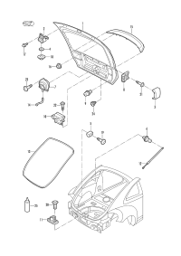 5C5827025R-Cover, rr. hatch