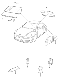 5C5845011S-Window, windshield w/vin