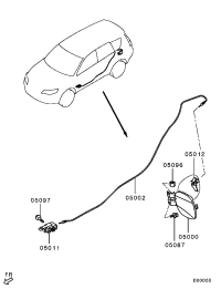 MR303200-HOOK ASSY,FUEL FILLER LID