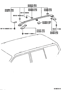 6349360020-COVER, ROOF RACK LEG, REAR RH
