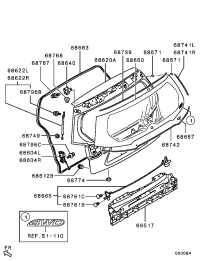 5802A303-GAS SPRING,TAILGATE,LH