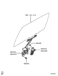 5743A049-REGULATOR,R/DR WINDOW,L