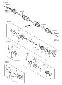 496002P000-DRV SFT ASSY R 82160