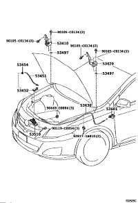 5342002150-HINGE ASSY HOOD LH