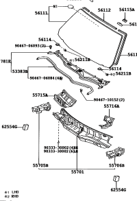 5570530040-PANEL SUB-ASSY, COWL TOP SIDE, RH