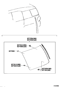6274035151-WINDOW ASSY, QUARTER, RR LH