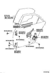 6980333040-REGULATOR SUB-ASSY, REAR DOOR WINDOW, RH