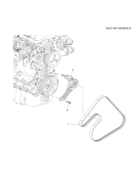 55595700-Water pump & a/c compressor & alternator belt (55577638*55580641*55580642) (replace 55577638)