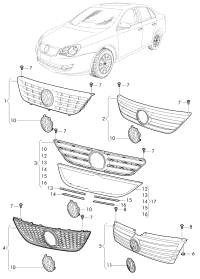 18G853651D-GRILLE, RADIATOR