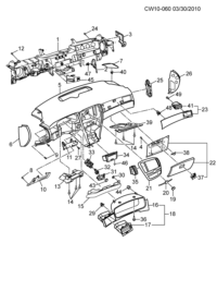 5487730-Pad, instrument panel passenger knee
