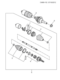 93730278-Kit (5 parts), front wheel drive shaft cv joint