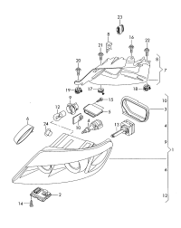 4L0941030Q-Headlight, for gas discharge bulb