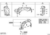 5387602850-LINER, FRONT FENDER, LH