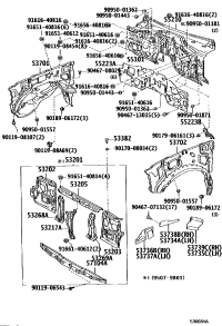 5373660010-SEAL, FRONT FENDER APRON TO FRAME, NO.1, RH/LH