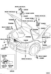 5342022160-HINGE ASSY HOOD LH