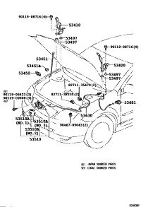 5341012410-HINGE ASSY, HOOD, RH