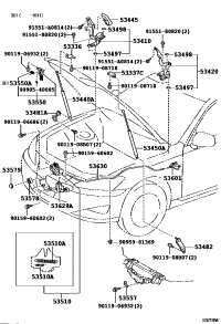 5351053060-LOCK ASSY, HOOD