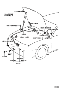 5341033070-HINGE ASSY, HOOD, RH