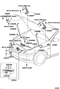 5341030220-HINGE ASSY, HOOD, RH