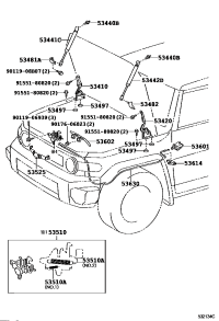 5342035100-HINGE ASSY HOOD LH