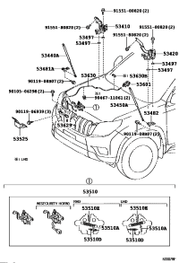 534400W270-SUPPORT ASSY, HOOD, RH