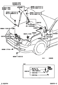 53440A9020-Support assy, hood, rh