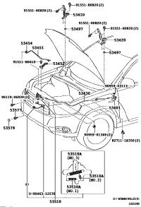 5342048070-HINGE ASSY HOOD LH