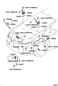 5342047070-HINGE ASSY HOOD LH