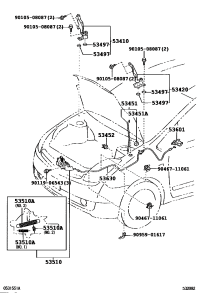 5342047030-HINGE ASSY HOOD LH