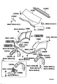 5387595D00-LINER, FRONT FENDER, RH