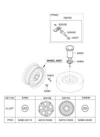 52910C3930-WHEEL ASSY-STEEL